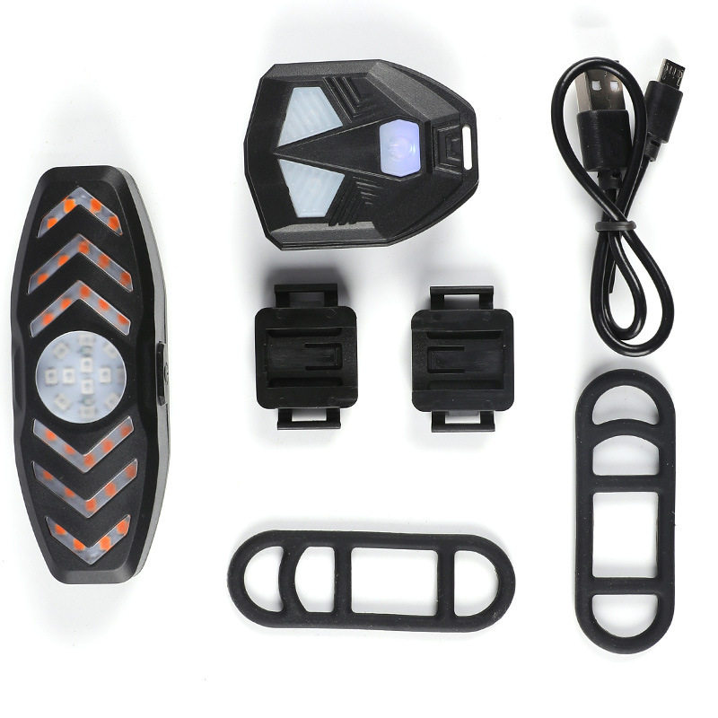 新款无线遥控转向灯山地公路单车尾灯 骑行灯LED自行车灯尾灯