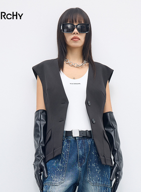 LARCHY来尔佳昵2025秋装U领连体背心