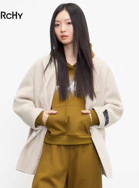 LARCHY来尔佳昵2024冬装连帽科技印花卫衣