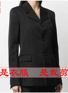 明辉纸样新款秋冬衣服样板三粒扣女西装外套DIY设计裁剪图纸21067