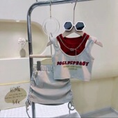 女童套装 背心T恤外穿时髦半裙两件套潮 2024洋气女孩无袖 夏季 新款