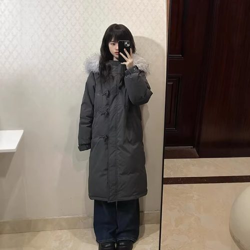 韩系超好看羽绒棉服女款2025冬季新款棉袄过膝中长款棉衣加厚外套