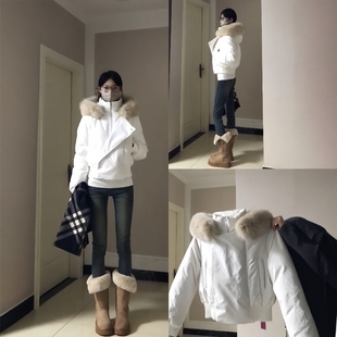 韩系设计感斜门襟2025冬季毛领派克服羽绒棉服女短款棉袄加厚外套