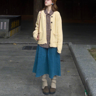 中长款花苞裙日系有口袋半身裙