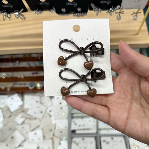 韩国蝴蝶结水钻合金发夹女侧边刘海夹碎发鸭嘴夹气质甜美发卡头饰