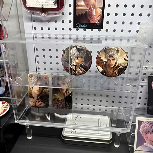 亚克力吧唧展示透明收纳盒子