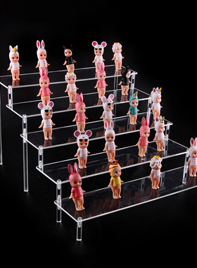 亚克力展示架阶梯形桌面收纳架摆放公仔手办玩具车模型娃娃展架子