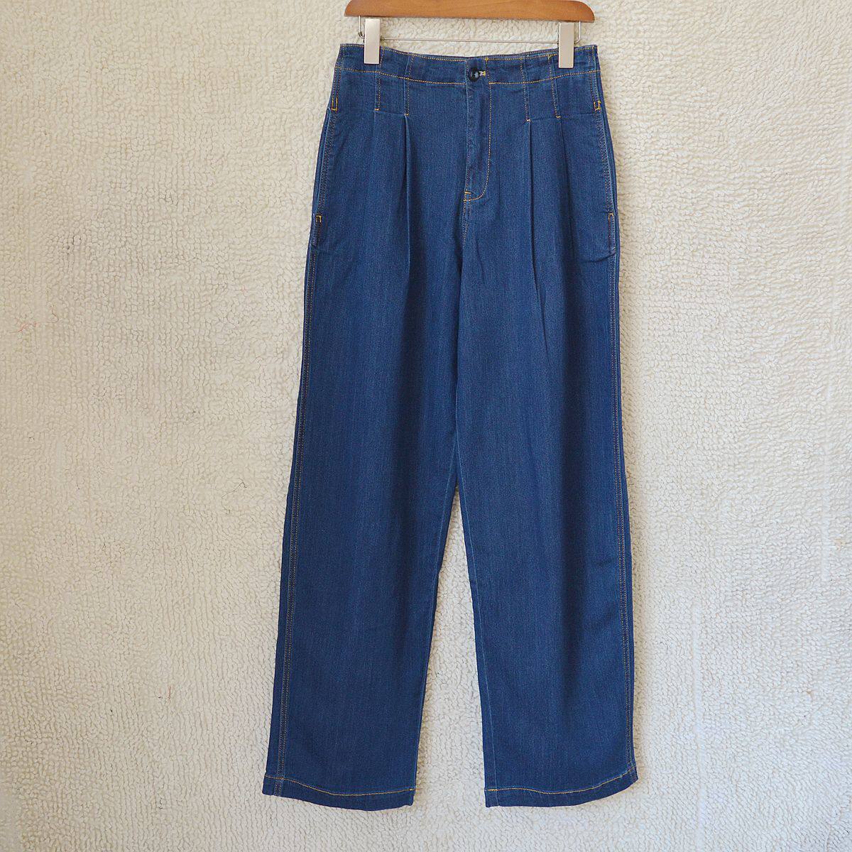 28-30码125斤以上女士牛仔裤高腰哈伦裤直筒柔软下垂蓝色春夏长裤