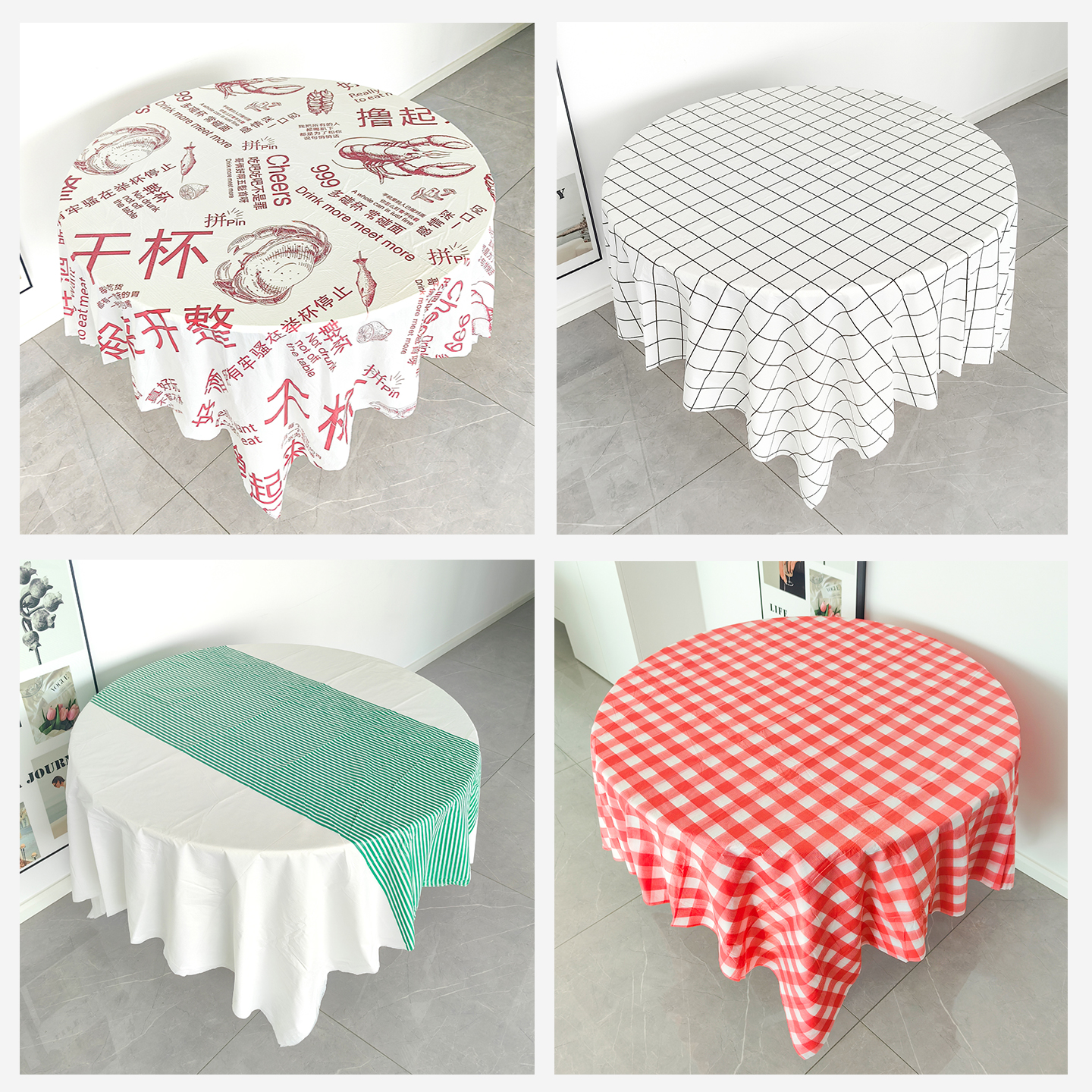 一次性桌布100张商用防水圆桌厚
