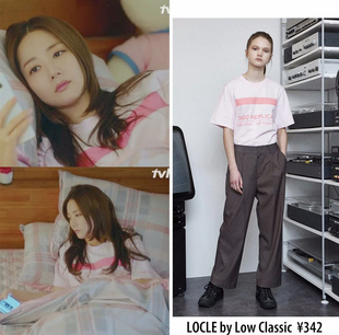 【现货清仓】韩国品牌LOCLE 春复古slogan宽松纯棉 t恤