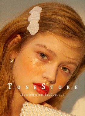 现货 韩国设计师品牌HIGH CHEEKS正品亚克力贝壳边夹一字夹