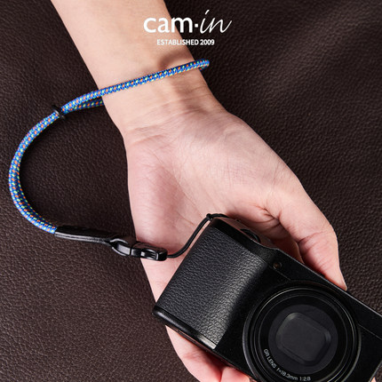 camin尼龙相机手腕带适用于理光gr2/GR3/gr4索尼zv1/黑卡手腕绳