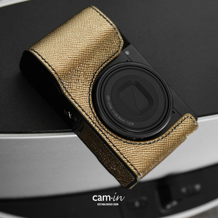 cam·in理光gr4半包保护套手掌纹皮系列不挡闪光灯快速换电池半套