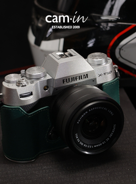 cam-in 富士xt50保护套swift牛皮手工壳航空铝底板XT50真皮相机套