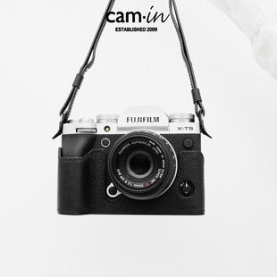 cam-in 新品富士XT5半套手工保护套真皮相机包手掌纹皮套底座配件