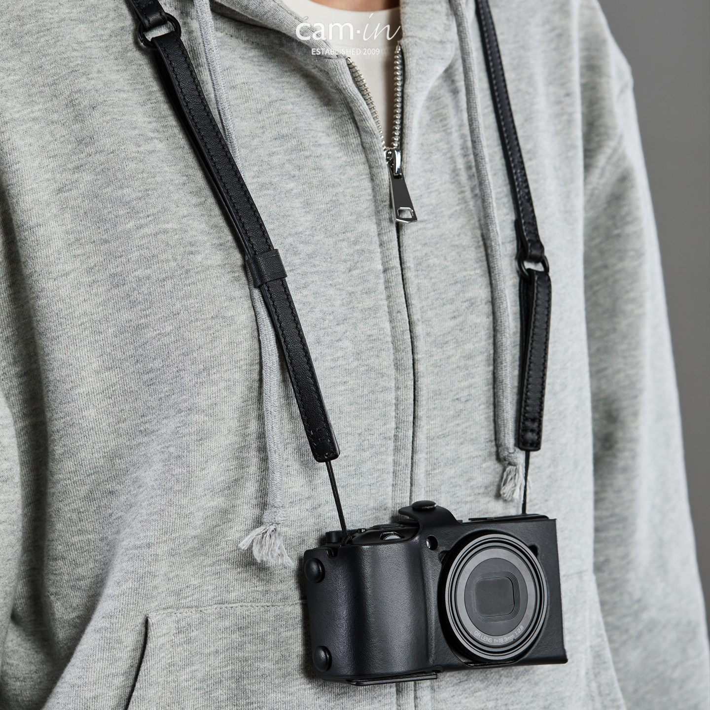 cam-in相机背带意大利swift牛皮肩带快拆三合一GR3指带相机手腕带