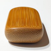 手工金丝玉竹高端文玩竹报平安无事牌手掌心无孔古玩手把件收藏品