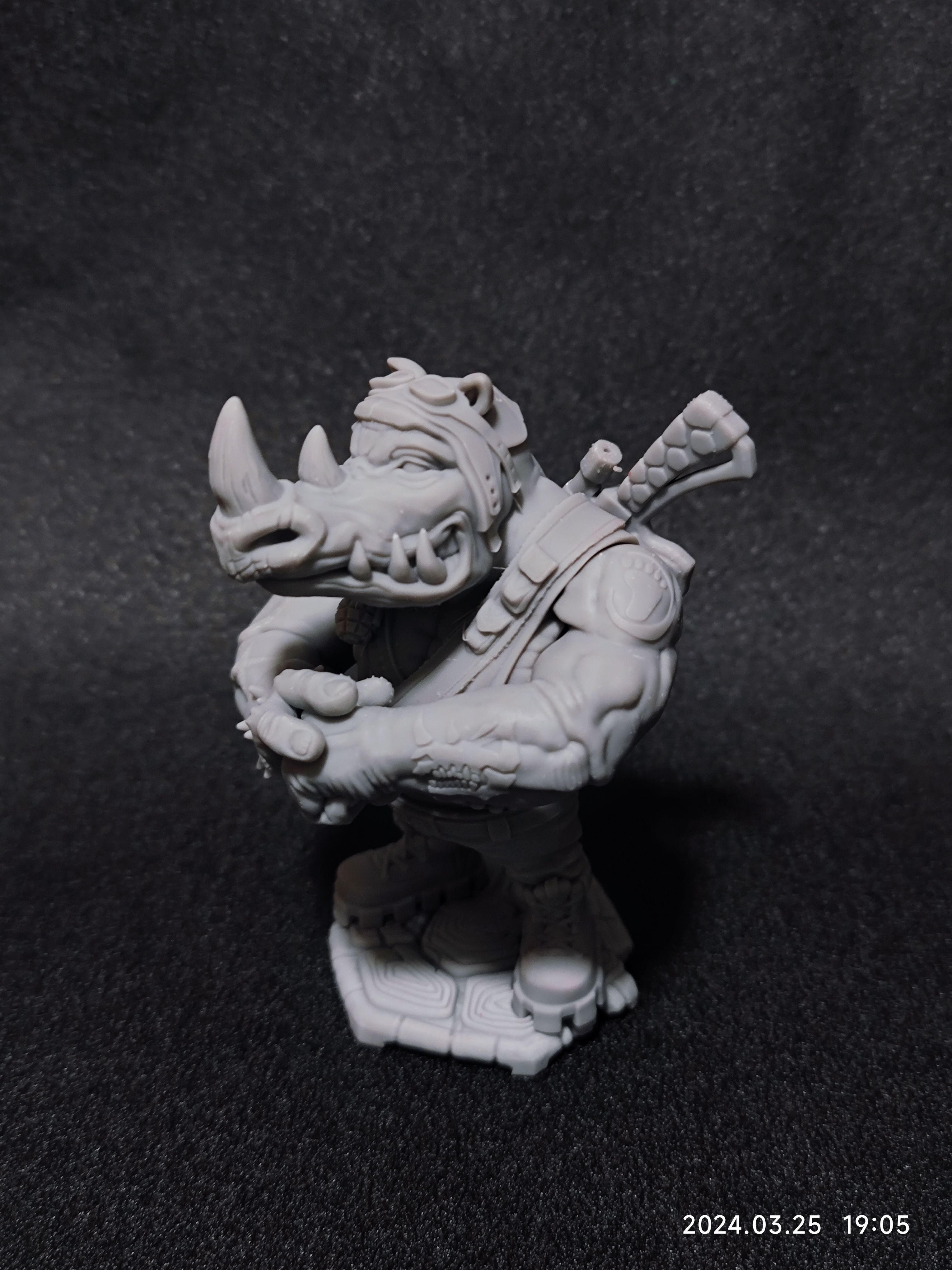 忍者神龟犀牛怪3D打印手办游戏动漫模型高精度树脂gk白模涂装定制