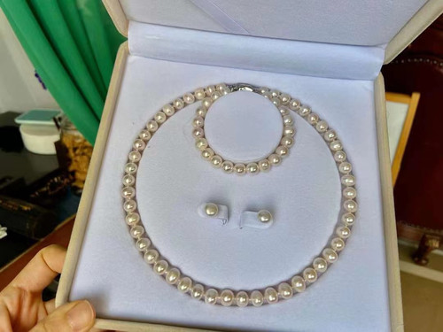 母亲节天然淡水珍珠项链珍珠手链珍珠耳钉珍珠套装