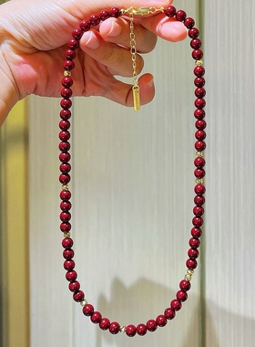 秋冬高品质新年安可拉红施家珍珠设计感项链毛衣链