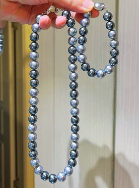 10mm高品高光施家珍珠项链手链套装