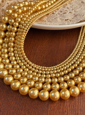 施家珍珠项链南洋金珠色气质法式叠戴项链女