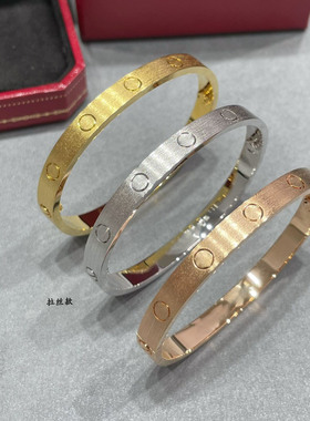 新升级款厚镀18K金五代螺丝刀一拉丝手镯欧美时尚轻奢网红love标