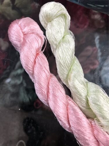 蚕丝手工绣花线缠花制作DIY真丝
