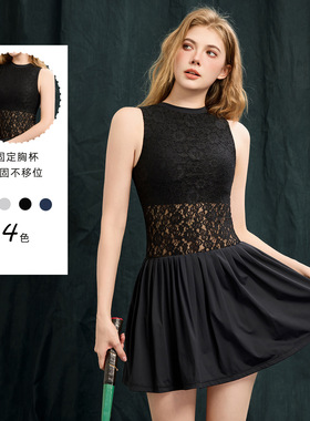 运动裙女跑步专业裙透气网球裙瑜伽健身青少年女拉丁舞服固定胸垫