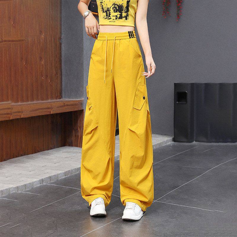 高腰美式伞兵女弯刀长裤新款夏季工装裤户外休闲阔腿速干运动裤,运动/瑜伽/健身/球迷用品,广场舞套装,淘宝优惠券,粉丝福利购,淘宝优惠卷