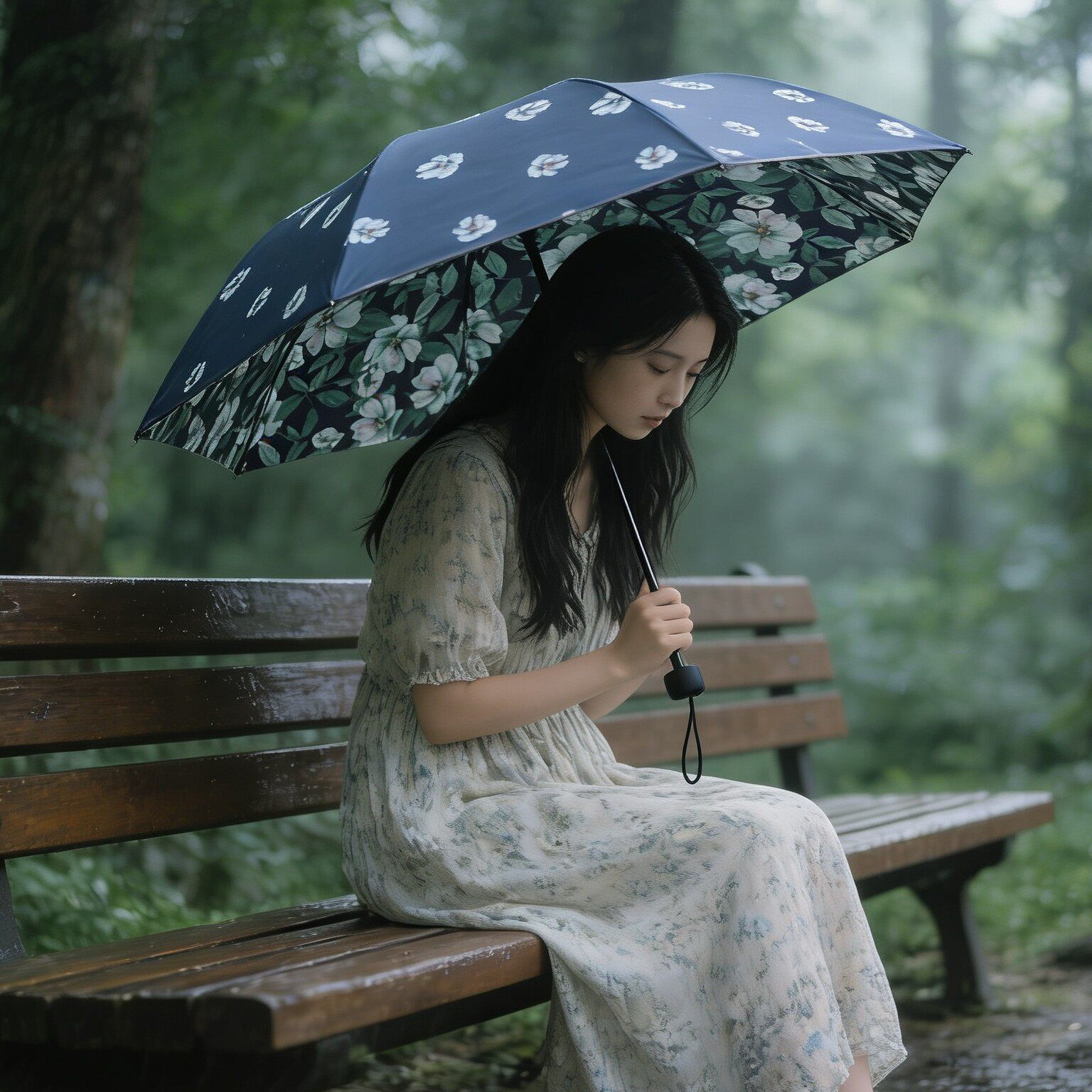 双层双面图案太阳伞防晒防雨