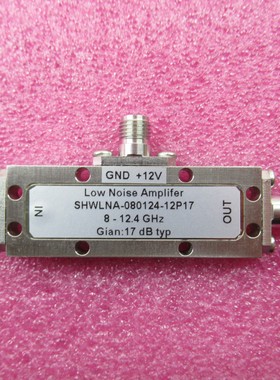 8-12.4GHz X波段 17dB增益 12dBm功率 NF: 1.8dB 射频前置放大器