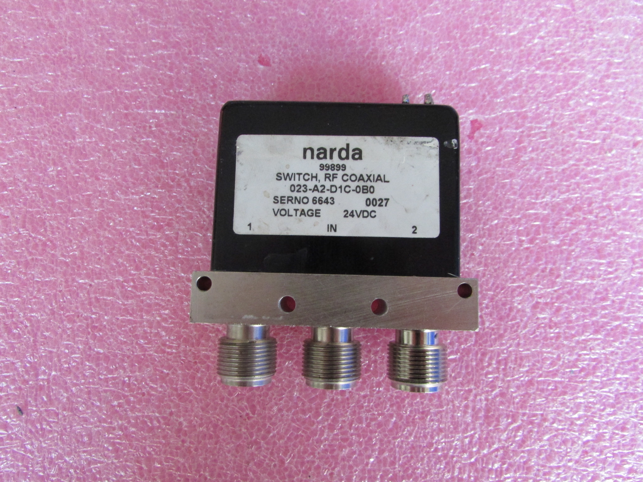 Narda进口023-A2-D1C-0B0 DC-12.4GHz 24V SPDT射频微波同轴开关