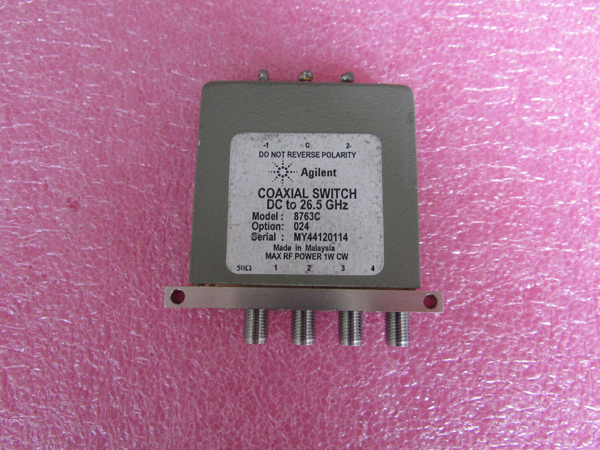 Agilent 8763C DC-26.5GHz SPDT 24V带负载 射频微波同轴开关