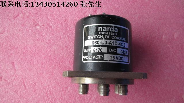 NARDA 060-D0-A1D-4C2 DC-18GHz SMA SP6T 单刀六掷 射频微波 同轴开关  质量包好，包能用  可提供详细测试图。 频率范围：DC-18GHz 插损：0.2dB 隔离度：80dB 输入最大功率：200W 工作电压：28V  控制