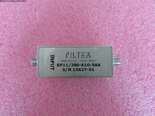 中心频率：280MHz 通过频率: 268-288MHz 看测试图 接头：SMA 性能包好