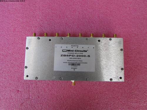Mini进口  ZB8PD-2000  800-2000MHz SMA接头 一分八 射频微波同轴功分器