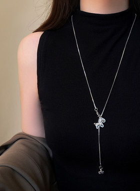 日韩风蝴蝶结锁骨链女可调长款