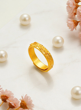 沙金花卉轻奢可调不掉色女戒