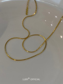 回馈 细版 意大利进口通体纯银蛇骨链小众时髦高级叠戴项链顺滑