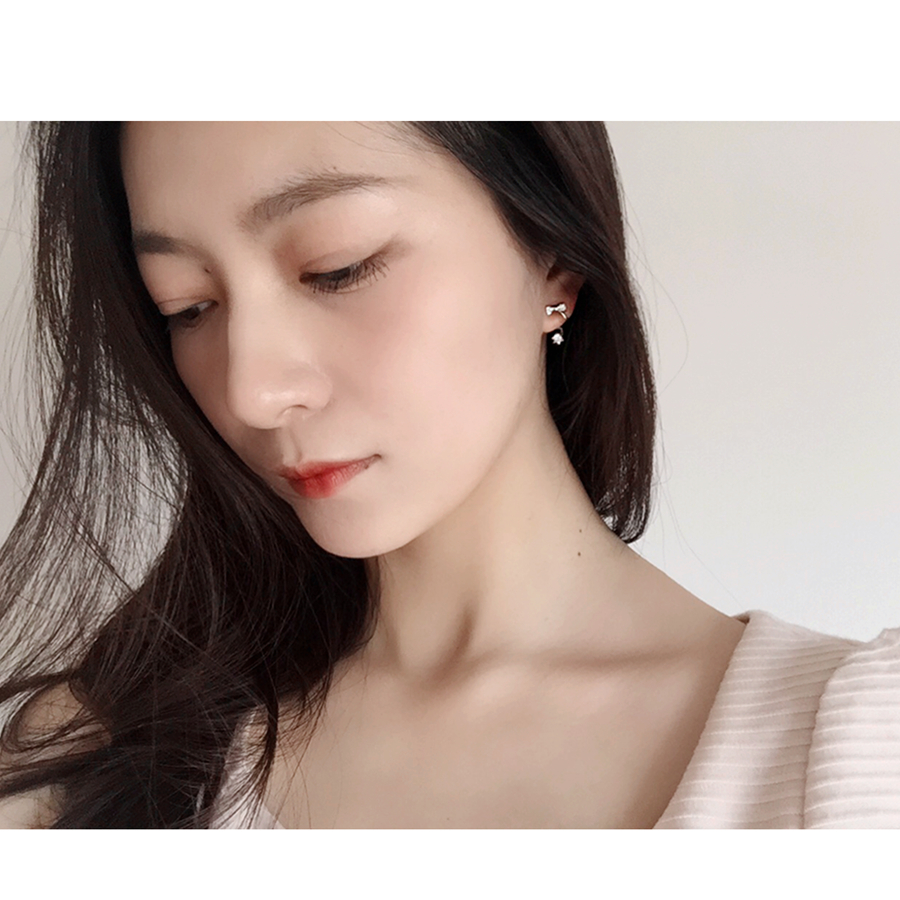 温油美腻925银迷你镶钻蝴蝶结