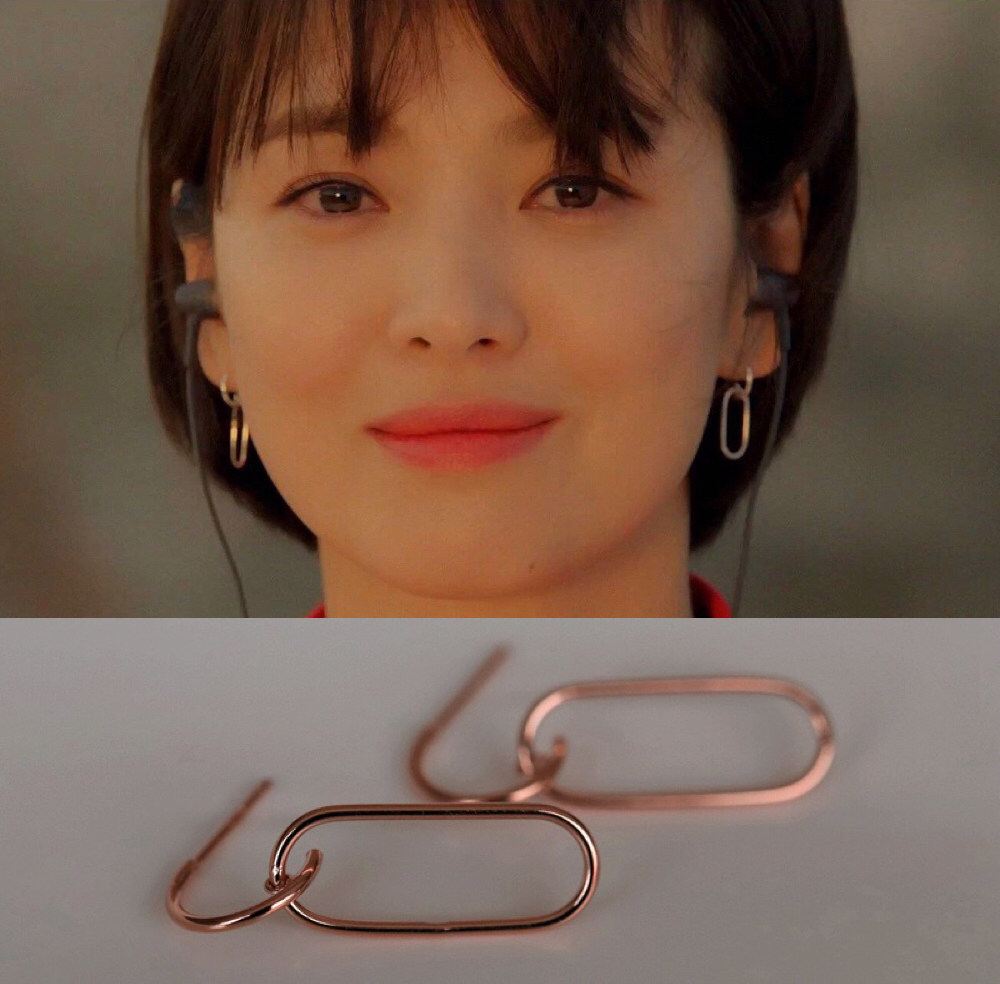 5折特价 加大版 通体925银 宋慧乔男朋友同款 几何个性方形耳钉