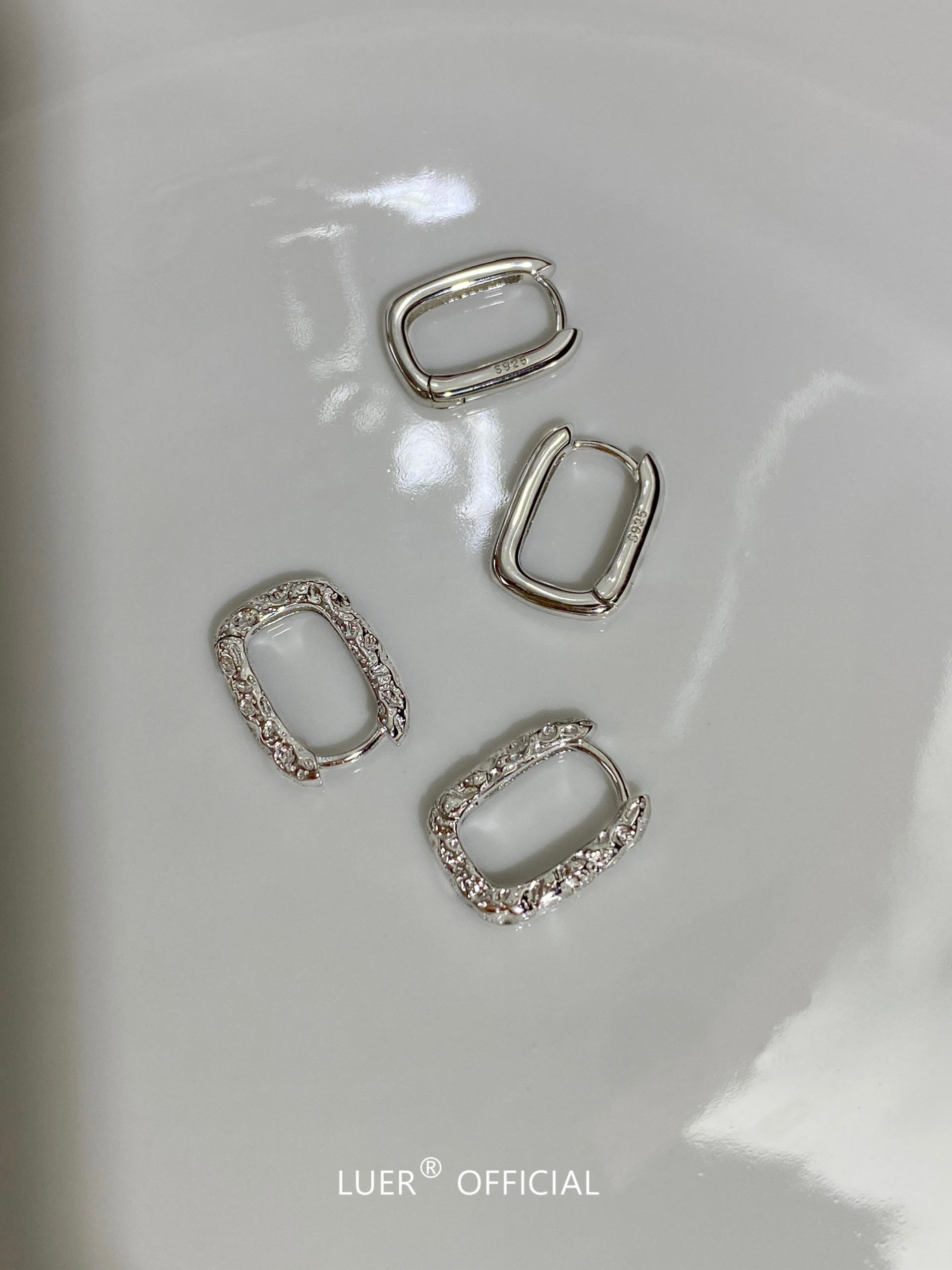 鹿尔纯银不褪色中性简约mini耳扣