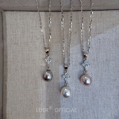 回馈!经典镶钻四叶草!通体纯银进口施家珍珠轻奢高级感项链锁骨链