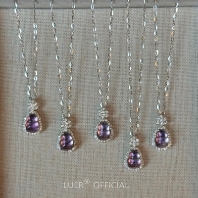 九紫富贵!福禄小葫芦!新中式天然紫水晶通体纯银轻奢精致镶钻项链