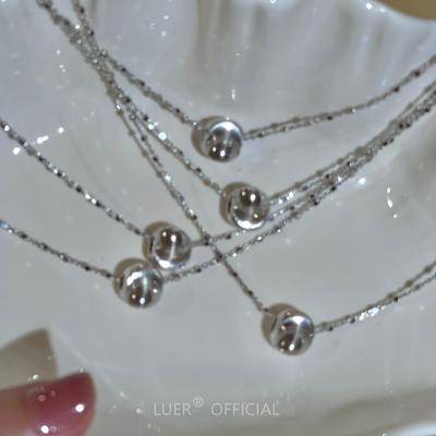 鹿尔纯银拉丝猫眼球意大利方块链