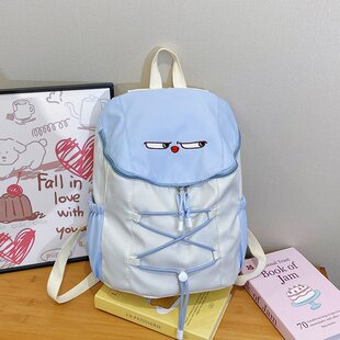 2025夏季新款双肩背包日常通勤百搭上学通勤旅行纯色双肩背包