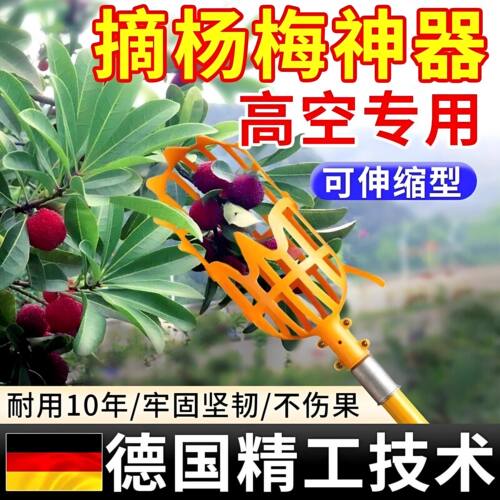 摘杨梅神器伸缩杆摘果器水果枇杷枣子柿子杏桃梨摘果高空采摘工具