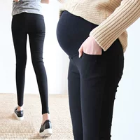 Bà bầu quần legging mùa thu đông dày 2018 Quần mới cho bà bầu mặc quần áo bà bầu ấm áp cho mùa thu đông - Phụ nữ mang thai quần / quần bụng quần bầu