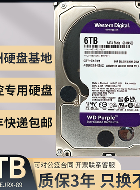 西部数据WD60EJRX-89/WD62EJRX机械硬盘监控专用紫盘6TB监控硬盘